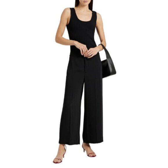 VINCE Womens 6 Wide Leg High Waist Career Trouser Pant Black Color - Picture 1 of 14